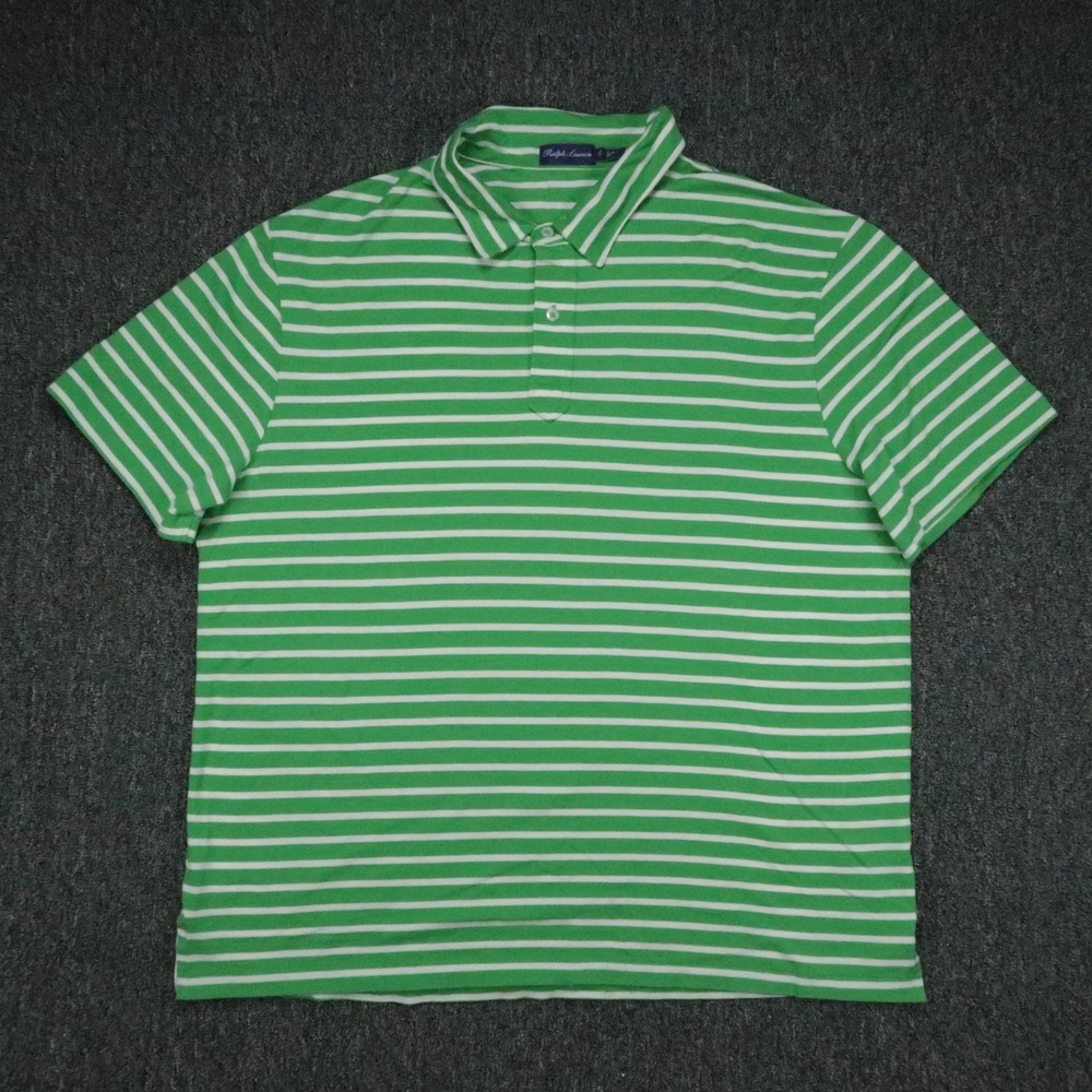 Ralph Lauren Purple Label Shirt Mens XXL Green White Polo Old Money Striped *